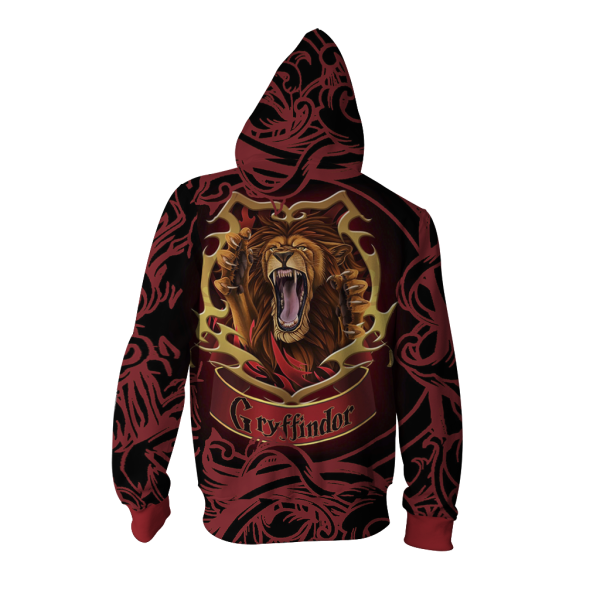 Brave Like A Gryffindor Harry Potter Zip Up Hoodie