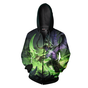 Illidan Stormrage World Of Warcraft Zip Up Hoodie Jacket