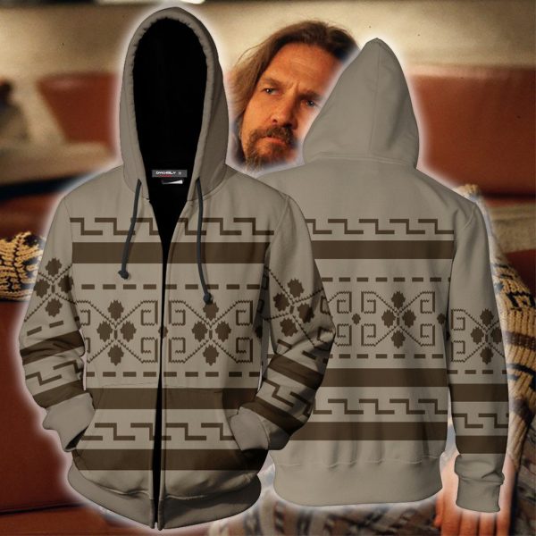 The Big Lebowski The Dude Cosplay Zip Up Hoodie Jacket