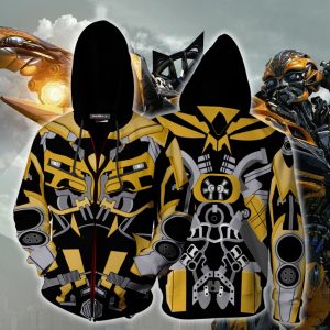 Bumblebee Cosplay Zip Up Hoodie Jacket