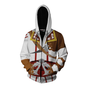 Assassin's Creed II Altair Ibn-La'Ahad Cosplay Zip Up Hoodie Jacket