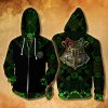 Slytherin House Harry Potter New Collection Zip Up Hoodie