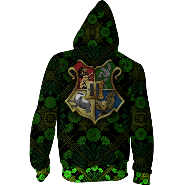 Slytherin House Harry Potter New Collection Zip Up Hoodie