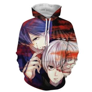 Kaneki Ken And Rize Kamishiro (Tokyo Ghoul) 3D Hoodie