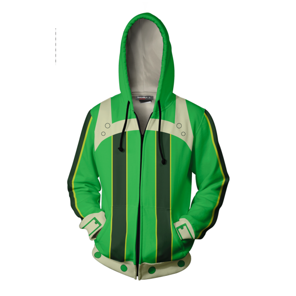 Boku No Hero Academia Tsuyu Asui Cosplay Zip Up Hoodie Jacket