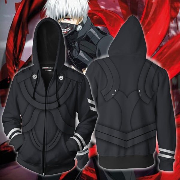 Tokyo Ghoul Kaneki Ken Cosplay Zip Up Hoodie Jacket