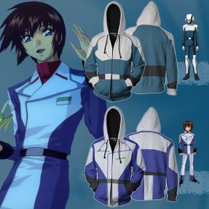 Mobile Suit Gundam Kira Yamato (Gundam) Cosplay Zip Up Hoodie Jacket