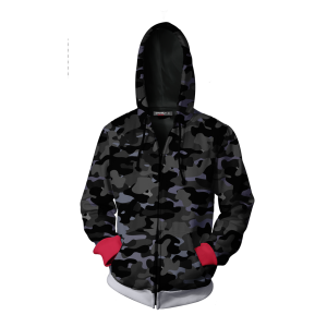 Camo Shark Zip Up Hoodie