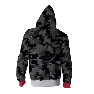 Camo Shark Zip Up Hoodie