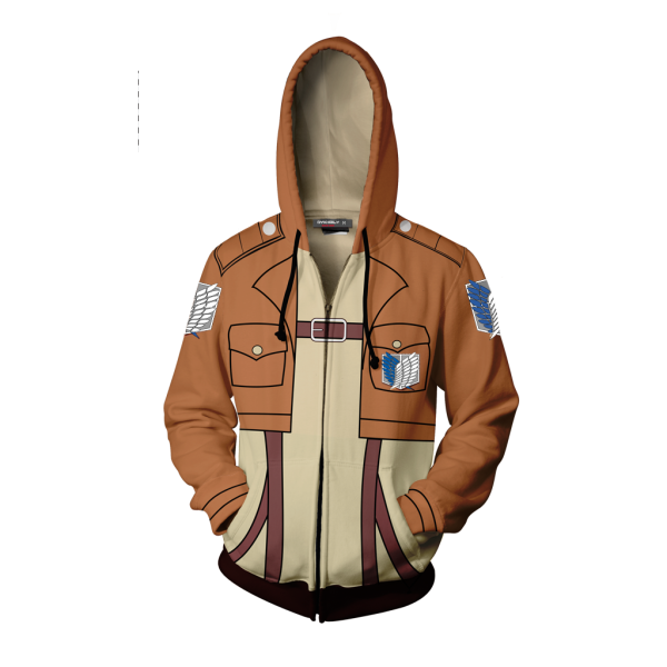 Attack On Titan Eren Yeager Cosplay Zip Up Hoodie Jacket