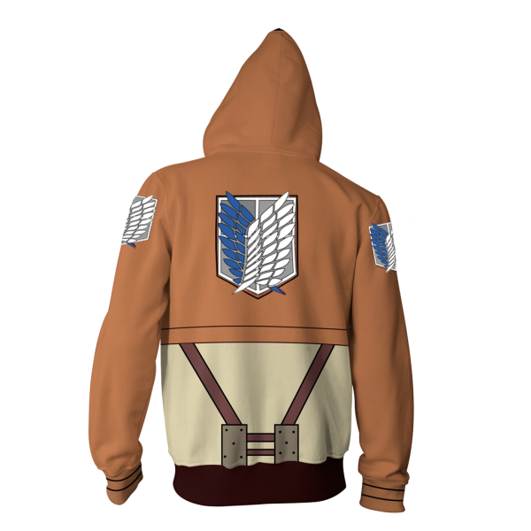 Attack On Titan Eren Yeager Cosplay Zip Up Hoodie Jacket