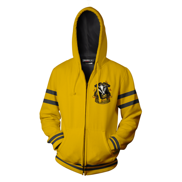 Hufflepuff Hogwarts Harry Potter New Collection Zip Up Hoodie