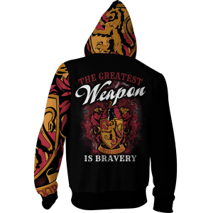 The Greatest Weapon Bravery Gryffindor Harry Potter Zip Up Hoodie