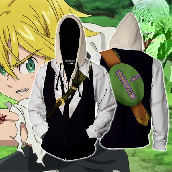 Nanatsu No Taizai Meliodas Cosplay Zip Up Hoodie Jacket