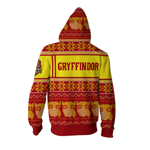 Gryffindor Harry Potter Ugly Christmas Zip Up Hoodie