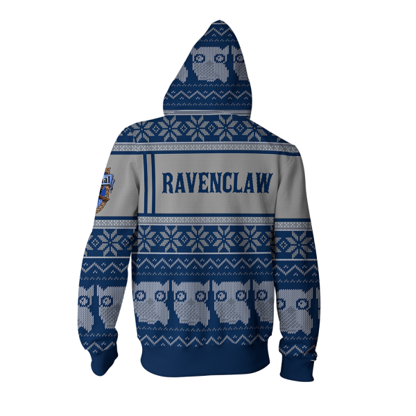 Ravenclaw Harry Potter Ugly Christmas Zip Up Hoodie