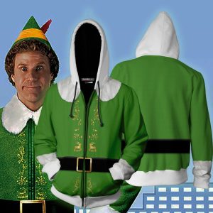 Elf 2003 Buddy Cosplay Zip Up Hoodie Jacket