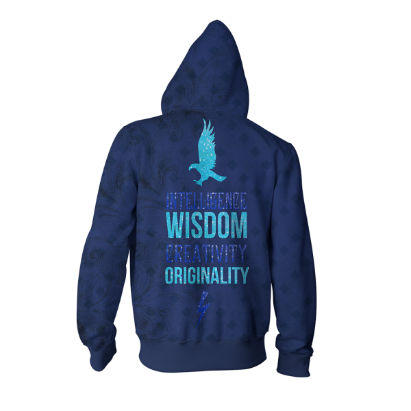 Intellegence Wisdom Creativity Originality Ravenclaw Harry Potter Zip Up Hoodie