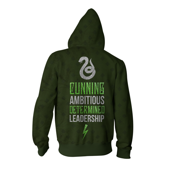 Cunning Ambitious Determined Leadership Slytherin Harry Potter Zip Up Hoodie