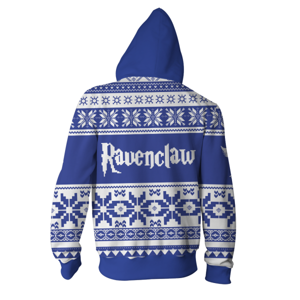 The Ravenclaw Eagle Harry Potter Ugly Christmas Zip Up Hoodie