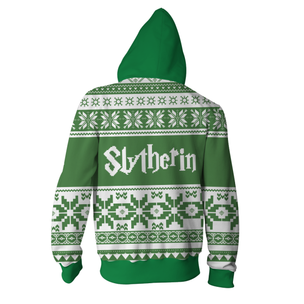 The Slytherin Snake Harry Potter Ugly Christmas Zip Up Hoodie