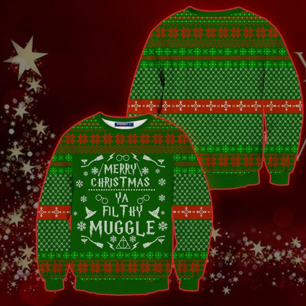 Harry Potter Merry Christmas Ya Filthy Muggle Ugly Christmas 3D Sweater