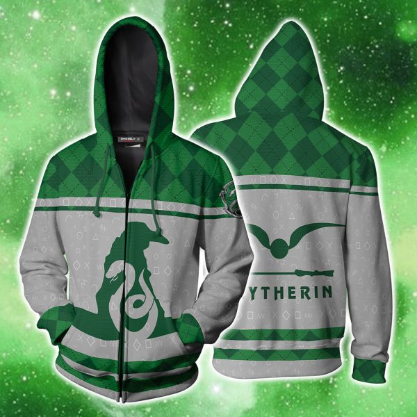 Slytherin Quidditch Team Harry Potter New Collection Zip Up Hoodie