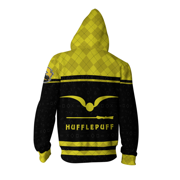 Hufflepuff Quidditch Team Harry Potter New Collection Zip Up Hoodie