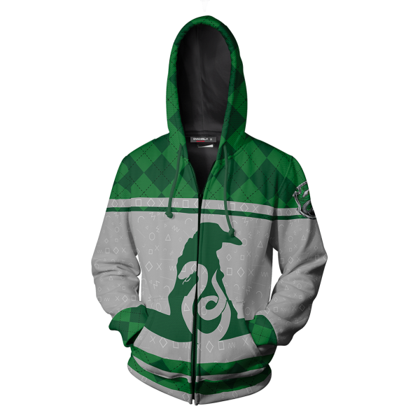 Slytherin Quidditch Team Harry Potter New Collection Zip Up Hoodie