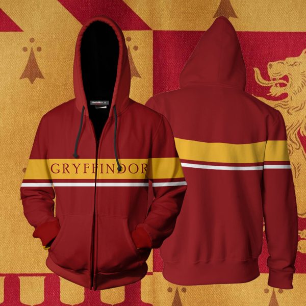 Hogwarts House Gryffindor Harry Potter Zip Up Hoodie