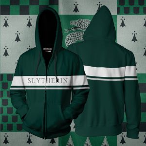 Hogwarts House Slytherin Harry Potter Zip Up Hoodie