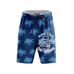 Aloha State Big Waves Hawaii 98 Long Beach Surf Paradise Summer Vacation Beach Short