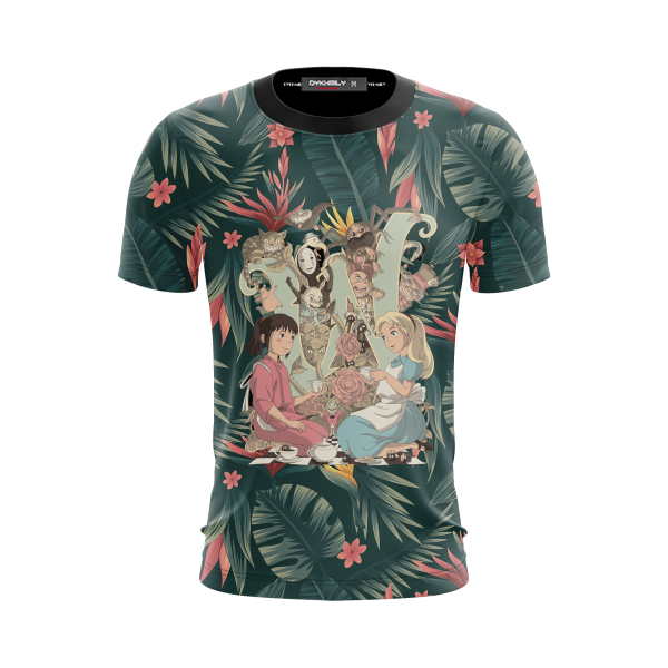 Studio Ghibli And Alice In Wonderland Unisex 3D T-shirt