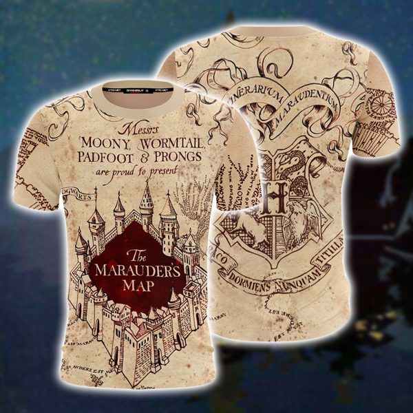 The Marauder's Map Harry Potter Unisex 3D T-shirt