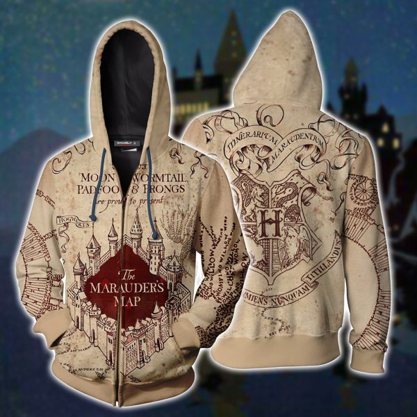 The Marauder's Map Harry Potter Zip Up Hoodie