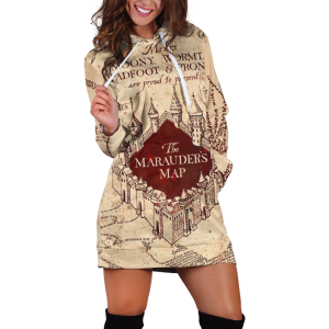 The Marauder's Map Harry Potter 3D Hoodie Dress