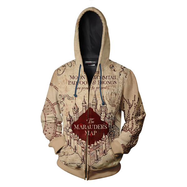 The Marauder's Map Harry Potter Zip Up Hoodie