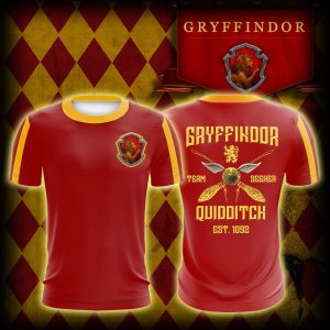 Gryffindor Quidditch Team Est 1092 Harry Potter Unisex 3D T-shirt