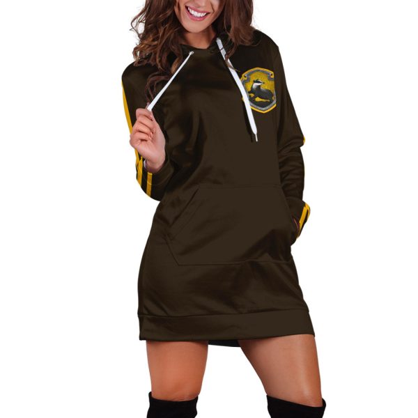 Hufflepuff Quidditch Team Est 1092 Harry Potter 3D Hoodie Dress