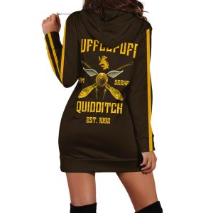 Hufflepuff Quidditch Team Est 1092 Harry Potter 3D Hoodie Dress