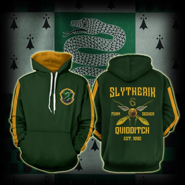 Slytherin Quidditch Team Est 1092 Harry Potter 3D Hoodie