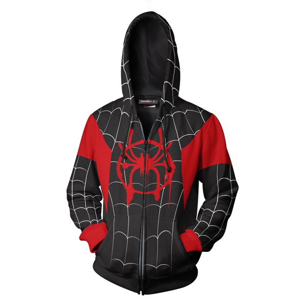 Into The Spider-Verse Spider-Man Cosplay Zip Up Hoodie Jacket