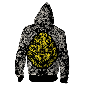 Draco Dormiens Nunquam Titillandus Hogwarts Logo Harry Potter Zip Up Hoodie