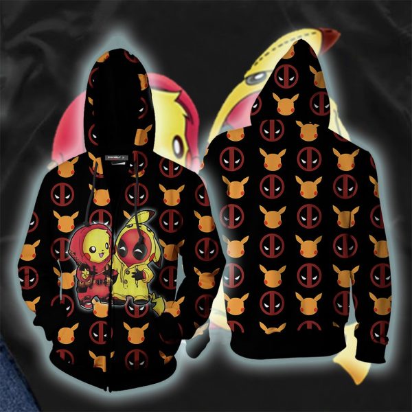 PikaPool Deadpool And Pikachu Zip Up Hoodie