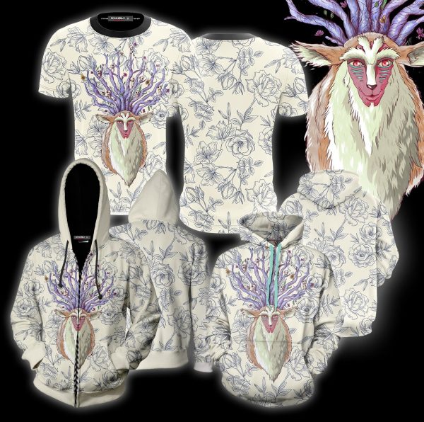 Princess Mononoke Forest Spirit Unisex 3D T-shirt