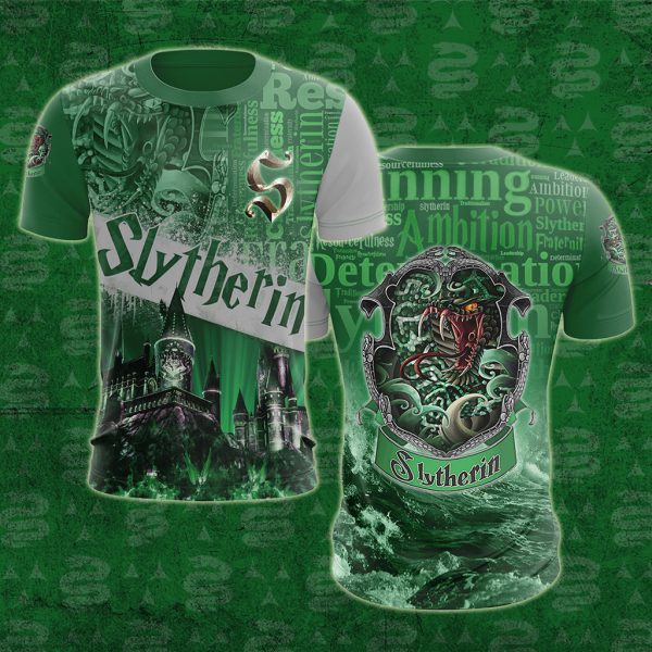 Hogwarts Castle Slytherin House Harry Potter Unisex 3D T-shirt