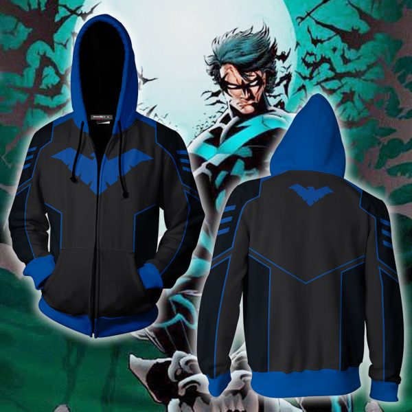 Nightwing Cosplay Zip Up Hoodie Jacket