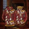 Hogwarts Gryffindor House Pattern Harry Potter 3D Hoodie