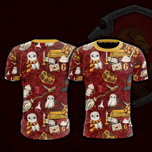 Hogwarts Gryffindor House Pattern Harry Potter Unisex 3D T-shirt