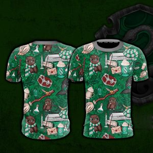 Hogwarts Slytherin House Pattern Harry Potter Unisex 3D T-shirt